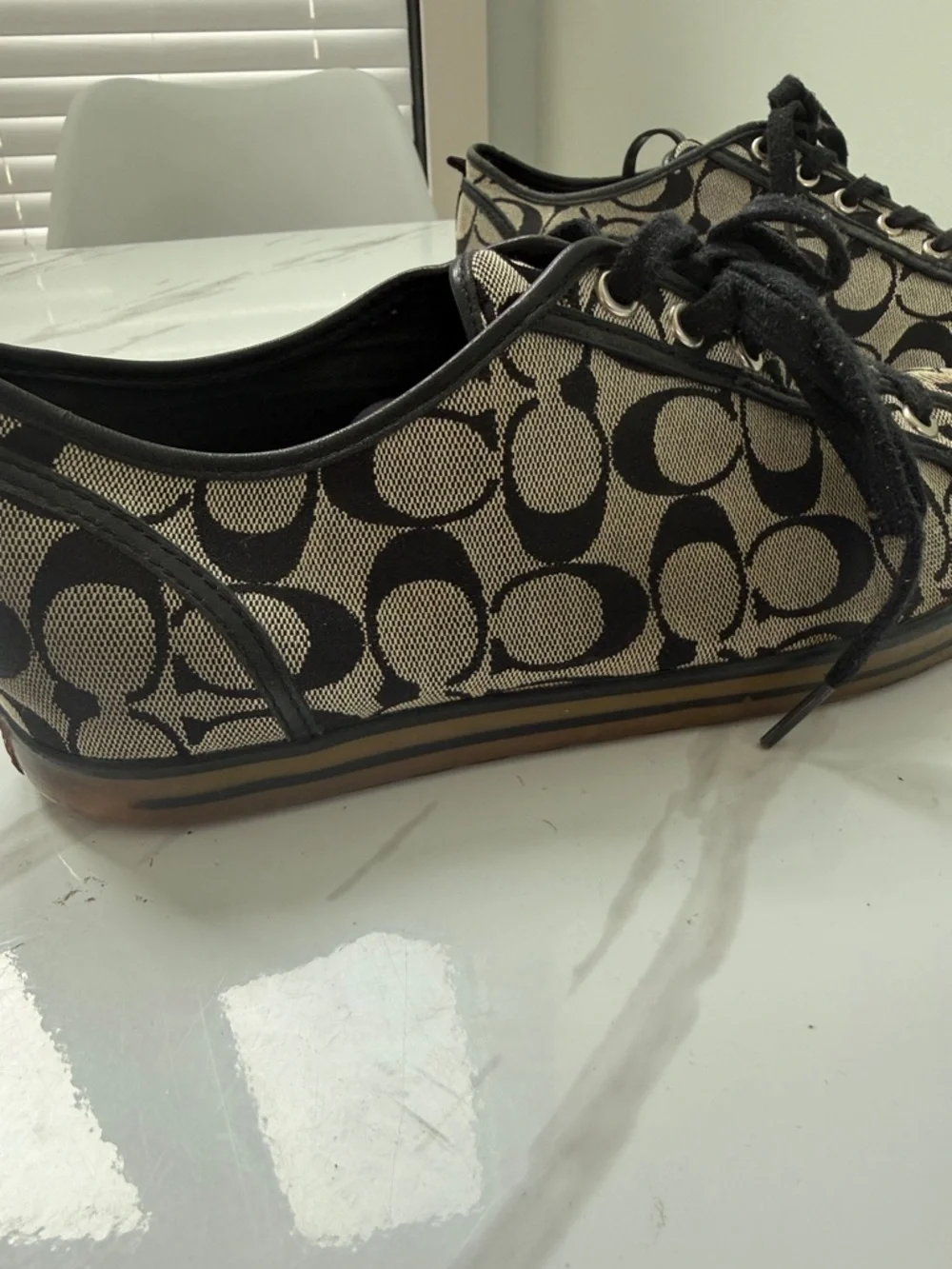 Coach Drake Low-Top Signature Canvas Sneakers in Tan and Black - Picture 14 of 14